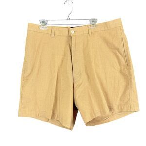 VTG 90’s Karl Kani Linen Cotton Shorts Tan Flat Front Pockets Mens 38 Excellent!
